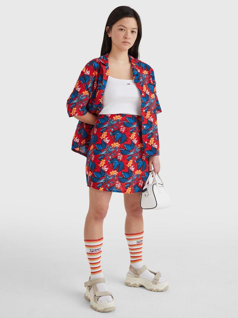 Női Tommy Hilfiger Floral Print Mini Szoknya Színes | HU 328VRW